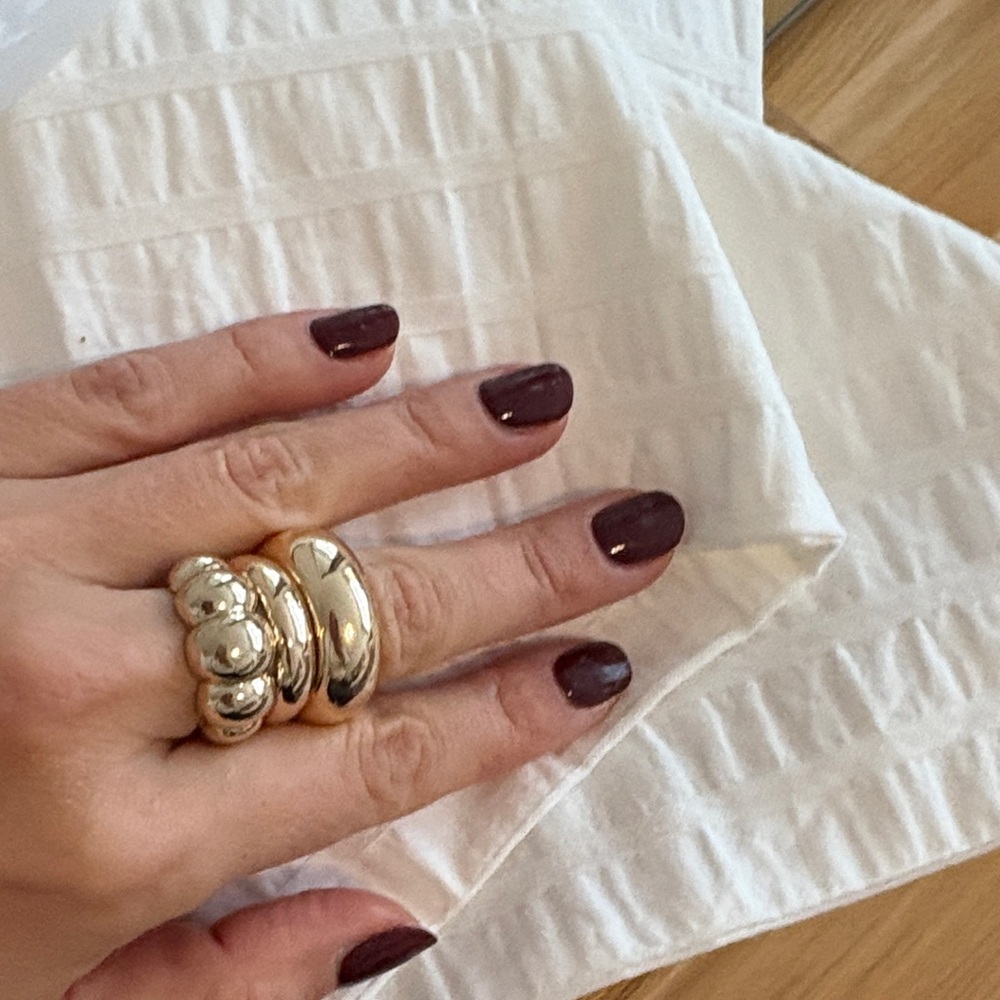 Gold Statement Ring Set